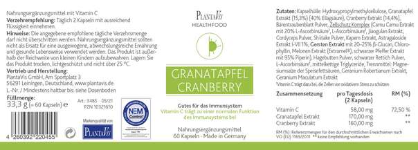 Granatapfel-Cranberry Kapseln, A-Nr.: 4488719 - 02