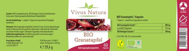 Bio Granatapfel Kapseln, A-Nr.: 5758813 - 01