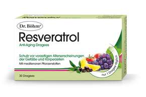 Sie sehen eine Packung Dr. Böhm Resveratrol Anti-Aging, Produktbild: 01 Dr. Böhm Resveratrol Anti-Aging, A-Nr.: 2979695 - 01