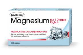 Sie sehen eine Packung Dr. Böhm Magnesium nur 1 Dragee täglich, Produktbild: 01 Dr. Böhm Magnesium nur 1 Dragee täglich, A-Nr.: 1854738 - 01