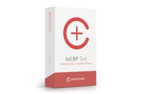 Sie sehen eine Packung cerascreen hsCRP Test, Produktbild: 01 cerascreen hsCRP Test, A-Nr.: 5638434 - 01