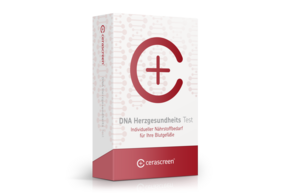 Sie sehen eine Packung cerascreen DNA Herzgesundheits Test, Produktbild: 01 cerascreen DNA Herzgesundheits Test, A-Nr.: 5638517 - 01