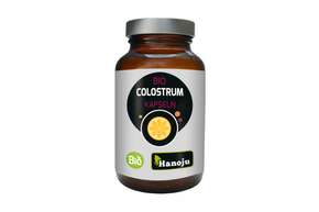 Sie sehen eine Packung Hanoju Colostrum Kapseln Bio 400mg, Produktbild: 01 Hanoju Colostrum Kapseln Bio 400mg, A-Nr.: 4384865 - 01