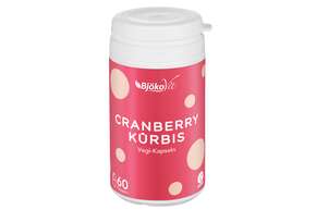 Sie sehen eine Packung BjökoVit Cranberry-Kürbis Kapseln vegan, Produktbild: 01 BjökoVit Cranberry-Kürbis Kapseln vegan, A-Nr.: 5174590 - 01