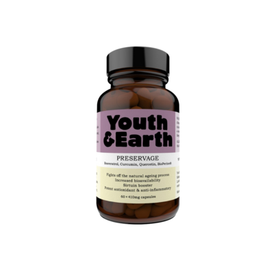 Sie sehen eine Packung Preservage Resveratrol Curcumin Kapseln Y+E, Produktbild: 01 Preservage Resveratrol Curcumin Kapseln Y+E, A-Nr.: 5391301 - 01