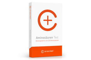 Sie sehen eine Packung cerascreen Aminosäuren Test, Produktbild: 01 cerascreen Aminosäuren Test, A-Nr.: 5442872 - 01