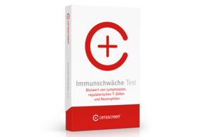 Sie sehen eine Packung cerascreen Immunschwäche Test, Produktbild: 01 cerascreen Immunschwäche Test, A-Nr.: 5638405 - 01