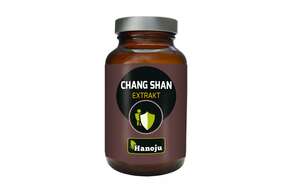 Sie sehen eine Packung Hanoju Chang Shan Extrakt Kapseln 400mg, Produktbild: 01 Hanoju Chang Shan Extrakt Kapseln 400mg, A-Nr.: 4256357 - 01