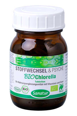 Sie sehen eine Packung Sanatur Chlorella Tabletten BIO, Produktbild: 01 Sanatur Chlorella Tabletten BIO, A-Nr.: 4258729 - 01