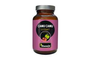 Sie sehen eine Packung Hanoju Camu Camu Extrakt Kapseln 400mg, Produktbild: 01 Hanoju Camu Camu Extrakt Kapseln 400mg, A-Nr.: 4256340 - 01