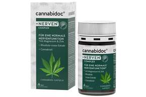 Sie sehen eine Packung cannabidoc® +NERVEN* COMPLEX, Produktbild: 01 cannabidoc® +NERVEN* COMPLEX, A-Nr.: 5607385 - 01