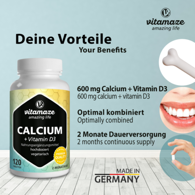 Vitamaze Calcium 300mg +Vit.D3 200IE vegetarisch, A-Nr.: 5273990 - 02