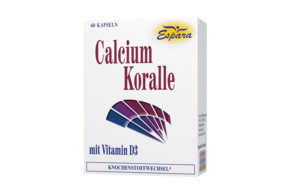Sie sehen eine Packung Espara Calcium-Korallen Kapseln, Produktbild: 01 Espara Calcium-Korallen Kapseln, A-Nr.: 3337562 - 01