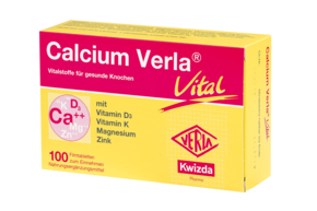 Sie sehen eine Packung Calcium Verla Vital Filmtabletten, Produktbild: 01 Calcium Verla Vital Filmtabletten, A-Nr.: 3199887 - 01