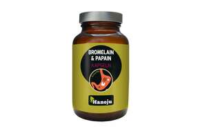 Sie sehen eine Packung Hanoju Bromelain + Papain Kapseln, Produktbild: 01 Hanoju Bromelain + Papain Kapseln, A-Nr.: 4255702 - 01