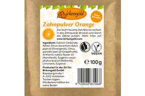 Sie sehen eine Packung Birkengold Zahnpulver Orange, Produktbild: 01 Birkengold Zahnpulver Orange, A-Nr.: 5160292 - 01