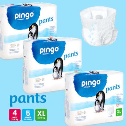 Sie sehen eine Packung Bio Pants Nr.6 XL ab 18kg Pinguin – Pingo Swiss, Produktbild: 02 Bio Pants Nr.6 XL ab 18kg Pinguin – Pingo Swiss, A-Nr.: 5596871 - 02