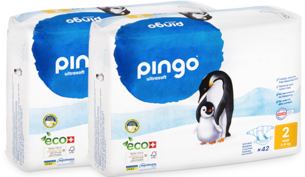 Sie sehen eine Packung Bio Windeln Nr.2 Mini Jumbo 3-6kg Pinguin – Pingo Swiss, Produktbild: 01 Bio Windeln Nr.2 Mini Jumbo 3-6kg Pinguin – Pingo Swiss, A-Nr.: 4559537 - 01