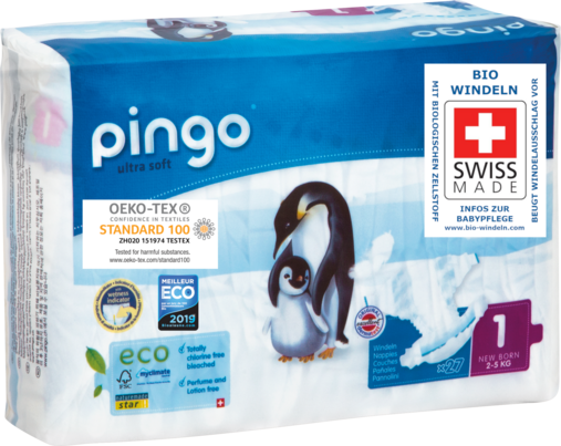 Bio Windeln New Born 2-5kg Pinguin – Pingo Swiss, A-Nr.: 4559514 - 02