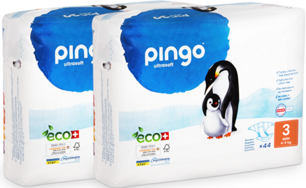 Bio Windeln Midi Jumbo 4-9kg Pinguin – Pingo Swiss, A-Nr.: 4559566 - 01