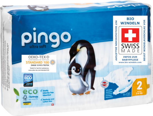 Bio Windeln Nr.2 Mini 3-6kg Pinguin – Pingo Swiss, A-Nr.: 4559520 - 02