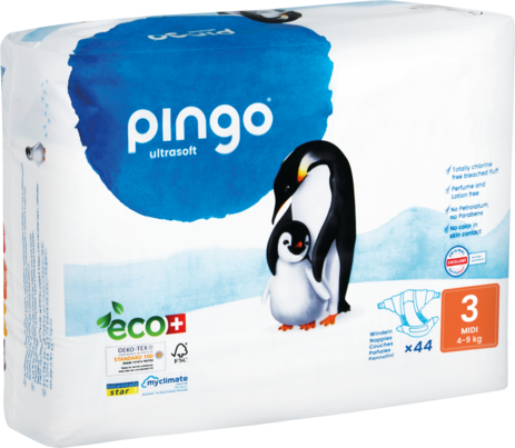 Bio Windeln Midi 4-9kg Pinguin – Pingo Swiss, A-Nr.: 4559543 - 01