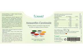 Sie sehen eine Packung Floramed Astaxanthin-Carotinoide, Produktbild: 01 Floramed Astaxanthin-Carotinoide, A-Nr.: 4389928 - 01