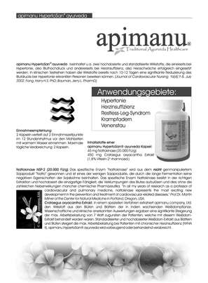 Apimanu Hypertosan Ayurveda Kapseln, A-Nr.: 3119701 - 03