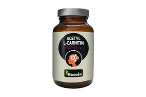 Sie sehen eine Packung Hanoju Acetyl-L-Carnitin Kapseln 400mg, Produktbild: 01 Hanoju Acetyl-L-Carnitin Kapseln 400mg, A-Nr.: 4255760 - 01