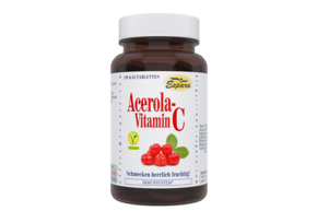 Sie sehen eine Packung Espara Acerola Vitamin C Kautabletten, Produktbild: 01 Espara Acerola Vitamin C Kautabletten, A-Nr.: 3378650 - 01