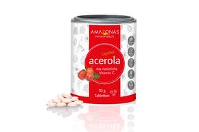 Acerola Vitamin C Lutschtabletten mit 17% Vitamin C, zuckerfrei, 120 Tabl., A-Nr.: 5229109 - 01