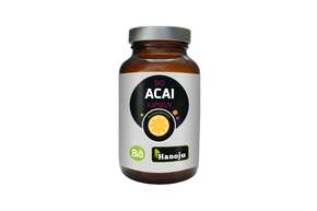 Sie sehen eine Packung Hanoju Bio Acai Extrakt 400 mg, Produktbild: 01 Hanoju Bio Acai Extrakt 400 mg, A-Nr.: 4255636 - 01