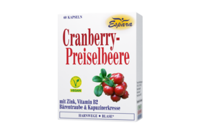 Sie sehen eine Packung Espara Cranberry-Preiselbeere Kapseln, Produktbild: 01 Espara Cranberry-Preiselbeere Kapseln, A-Nr.: 3087898 - 01
