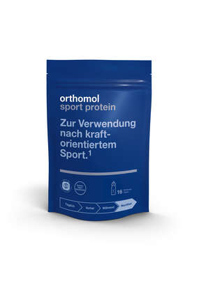 Sie sehen eine Packung Orthomol Sport Pulver Protein Schoko, Produktbild: 01 Orthomol Sport Pulver Protein Schoko, A-Nr.: 5821150 - 01