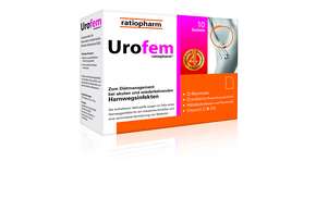 Sie sehen eine Packung Urofem ratiopharm®, Produktbild: 01 Urofem ratiopharm®, A-Nr.: 4847880 - 01