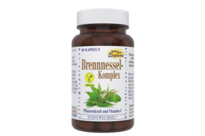 Sie sehen eine Packung Brennnessel-Komplex Kapseln, Produktbild: 01 Brennnessel-Komplex Kapseln, A-Nr.: 5713880 - 01