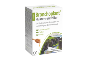 Sie sehen eine Packung Bronchoplant® Hustenreizstiller, Produktbild: 01 Bronchoplant® Hustenreizstiller, A-Nr.: 5706495 - 01