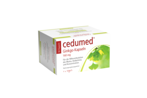 Sie sehen eine Packung cedumed® Ginkgo-Kapseln, Produktbild: 01 cedumed® Ginkgo-Kapseln, A-Nr.: 3293758 - 01