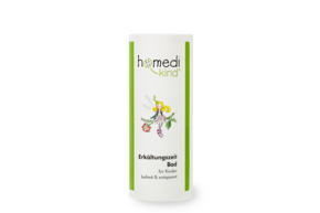 Sie sehen eine Packung homedi-kind® Erkältungszeitbad, Produktbild: 01 homedi-kind® Erkältungszeitbad, A-Nr.: 4355970 - 01