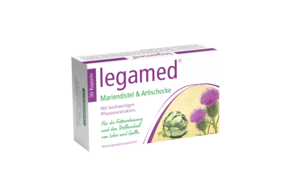 Sie sehen eine Packung legamed® Mariendistel & Artischocke, Produktbild: 01 legamed® Mariendistel & Artischocke, A-Nr.: 4302413 - 01