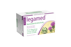 Sie sehen eine Packung legamed® Mariendistel & Artischocke, Produktbild: 01 legamed® Mariendistel & Artischocke, A-Nr.: 4830750 - 01