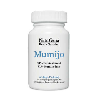 Sie sehen eine Packung NatuGena Mumijo Kapseln, Produktbild: 01 NatuGena Mumijo Kapseln, A-Nr.: 5699370 - 01