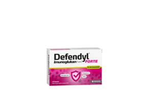 Sie sehen eine Packung Defendyl-Imunogulkan P4H® FORTE Kapseln, Produktbild: 01 Defendyl-Imunogulkan P4H® FORTE Kapseln, A-Nr.: 4521523 - 01