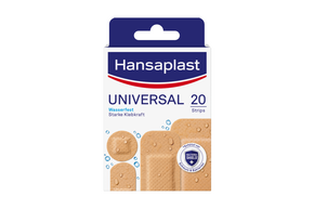 Sie sehen eine Packung Hansaplast Universal 20 Strips, Produktbild: 01 Hansaplast Universal 20 Strips, A-Nr.: 5337773 - 01