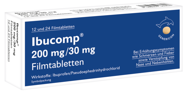 Ibucomp® 200 mg/30 mg Filmtabletten, A-Nr.: 4963706 - 01