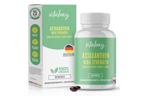 Sie sehen eine Packung Vitabay Astaxanthin 12 mg Kapseln, Produktbild: 01 Vitabay Astaxanthin 12 mg Kapseln, A-Nr.: 5878167 - 01
