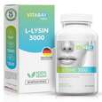 Sie sehen eine Packung Vitabay L-Lysine 3000 Kapseln, Produktbild: 01 Vitabay L-Lysine 3000 Kapseln, A-Nr.: 5878629 - 01