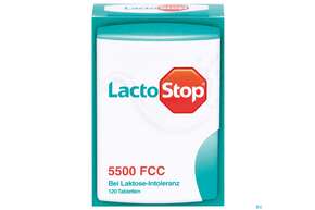 Sie sehen eine Packung Lactostop Tabl 5500 Fcc 120st, Produktbild: 01 Lactostop Tabl 5500 Fcc 120st, A-Nr.: 4630749 - 01