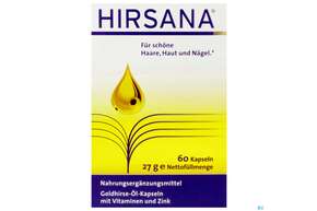 Sie sehen eine Packung Goldhirse Oel-kapseln Hirsana 60st, Produktbild: 01 Goldhirse Oel-kapseln Hirsana 60st, A-Nr.: 5747666 - 01