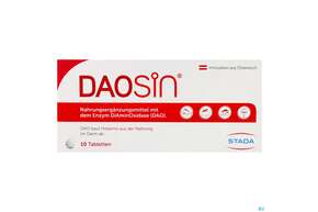 Sie sehen eine Packung Daosin Enzym Diaminooxidase Talb 10st, Produktbild: 01 Daosin Enzym Diaminooxidase Talb 10st, A-Nr.: 5389103 - 01